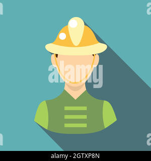 Feuerwehrmann-Symbol, flachen Stil Stock Vektor