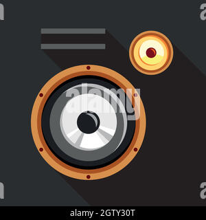 Symbol für Audiolautsprecher, flacher Stil Stock Vektor