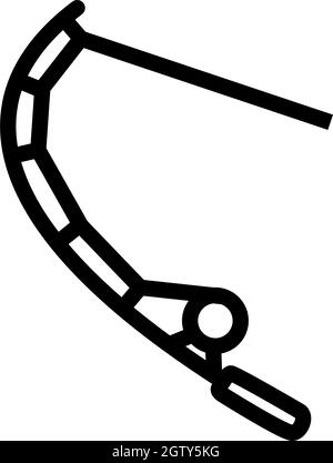Symbol Für Gebogene Angelausrüstung Stock Vektor
