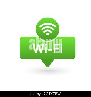 Wireless- und WiFi-Symbol. Wi-Fi-Signal-Symbol. Internetverbindung. Remote-Internet-Zugang Sammlung - Stock Vektor. Stock Vektor