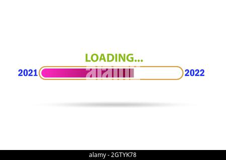 Konzept des Übergangs vom Jahr 2021 auf 2022 Stockfoto