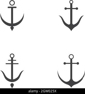 Anker Symbol Logo Template Vector Illustration Stock Vektor