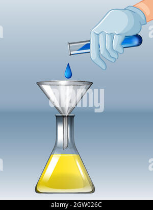 Chemie Experimentieren Sie mit verschiedenen Chemikalien Stock Vektor