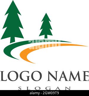 Cedar Tree Logo Vorlage Vektor icon Abbildung design Stock Vektor