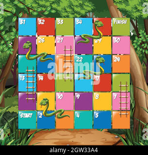 Brettspiel Schlange und Leiter Stock Vektor