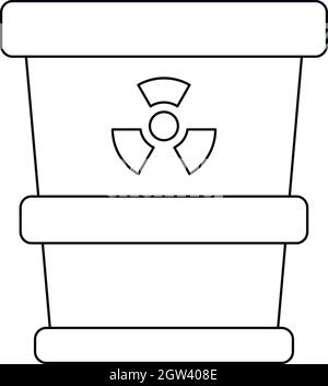 Papierkorb mit radioaktiven Abfällen Symbol Stock Vektor