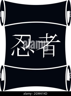 Traditionelle japanische scrol Symbol, einfachen Stil Stock Vektor