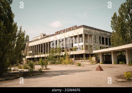 Kulturpalast Energetik - Pripyat, Tschernobyl-Sperrzone, Ukraine Stockfoto