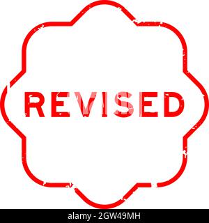 Grunge rot überarbeitet Wort Gummi Stempel auf weißem Hintergrund Stock Vektor