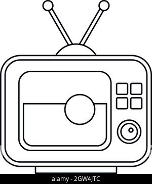 Ball auf dem Bildschirm des retro TV-Symbol Stock Vektor