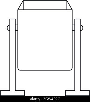 Metall Mülleimer Symbol, outline Style Stock Vektor