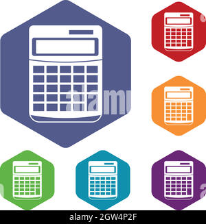 Rechner Icons set Stock Vektor