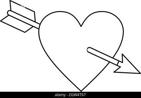 Amour Symbol mit Herz und Pfeil Stock Vektor