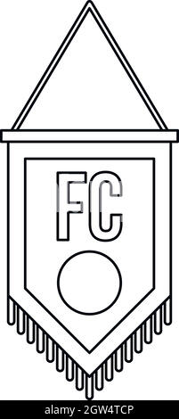 Fussball Wimpel Symbol, outline Style Stock Vektor