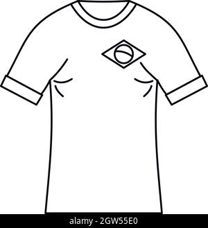 Brasilianischen Fußball-t-shirt Symbol, einfachen Stil Stock Vektor