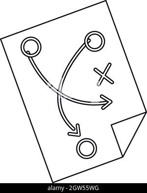 Fußball Taktik Symbol, outline Style Stock Vektor