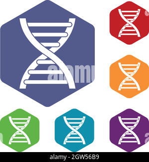 DNA-Icons set Stock Vektor