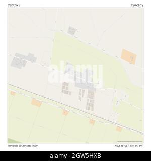 Centro F, Provincia di Grosseto, Italien, Toskana, N 42 23' 52'', E 11 25' 29'', map, Timeless Map veröffentlicht im Jahr 2021. Reisende, Entdecker und Abenteurer wie Florence Nightingale, David Livingstone, Ernest Shackleton, Lewis and Clark und Sherlock Holmes haben sich bei der Planung von Reisen zu den entlegensten Ecken der Welt auf Karten verlassen.Timeless Maps kartiert die meisten Orte auf der Welt und zeigt die Verwirklichung großer Träume Stockfoto