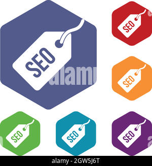 SEO Tag Icons set Stock Vektor