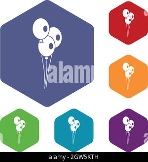 Hochzeit Ballons Icons set Stock Vektor