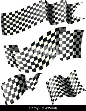 Rennflaggen in verschiedenen Stilen Stock Vektor