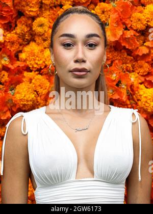 PACIFIC PALISADES, LOS ANGELES, KALIFORNIEN, USA - 02. OKTOBER: YouTuber Eva Gutowski kommt am Veuve Clicquot Polo Classic Los Angeles 2021 an, der am 2. Oktober 2021 im will Rogers State Historic Park in Pacific Palisades, Los Angeles, Kalifornien, USA, stattfand. (Foto von Xavier Collin/Image Press Agency) Stockfoto