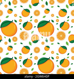 Nahtloses Hintergrunddesign mit frischen Orangen Stock Vektor