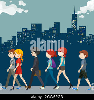 Passanten auf der Straße Stock Vektor