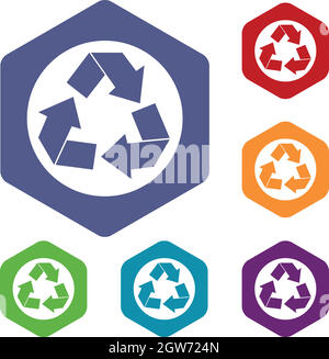 Recycle Zeichen Icons set Stock Vektor