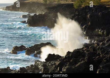 Le Souffleur oder eine natürliche geysir an der Wiedervereinigung der Insel in der Nähe von Saint Leu Stadt Stockfoto