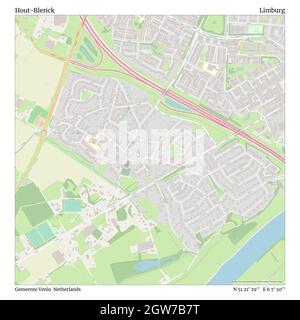 Hout-Blerick, Gemeente Venlo, Niederlande, Limburg, N 51 21' 29'', E 6 7' 50'', map, Timeless Map veröffentlicht im Jahr 2021. Reisende, Entdecker und Abenteurer wie Florence Nightingale, David Livingstone, Ernest Shackleton, Lewis and Clark und Sherlock Holmes haben sich bei der Planung von Reisen zu den entlegensten Ecken der Welt auf Karten verlassen.Timeless Maps kartiert die meisten Orte auf der Welt und zeigt die Verwirklichung großer Träume Stockfoto