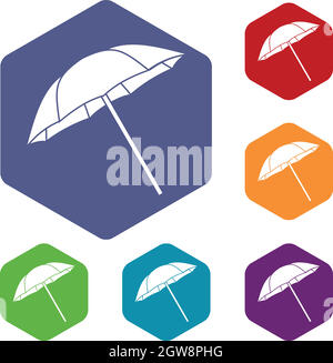 Regenschirm Icons set Stock Vektor