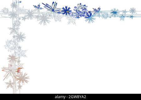 Weihnachten Hintergrund abstrakt Stern Rahmen blau grau rot hell dunkel isoliert auf weißem Weihnachtsmotiv Stockfoto