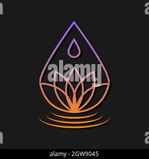 Drop Lotus Blume Creative Logo Design. Moderne Idee Logos Designs Vektor Illustration Vorlage Stock Vektor