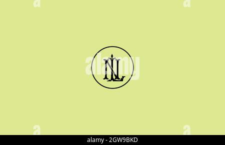 Buchstaben ln Logo-Design mit negativem Rauteffekt für die Illustration Stock Vektor