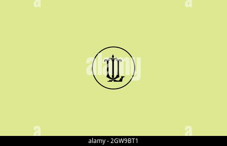 Letters lu Logo Design mit negativem Rauteffekt zur Illustration Stock Vektor