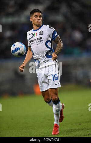 Joaquin Correa (Inter) Während des italienischen "Serie A"-Spiels zwischen Sassuolo 1-2 Inter im Mapei-Stadion am 2. Oktober 2021 in Reggio Emilia, Italien. (Foto von Maurizio Borsari/AFLO) Stockfoto