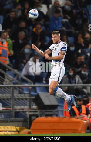 Milan Skriniar (Inter) Während des italienischen "Serie A"-Spiels zwischen Sassuolo 1-2 Inter im Mapei-Stadion am 2. Oktober 2021 in Reggio Emilia, Italien. (Foto von Maurizio Borsari/AFLO) Stockfoto