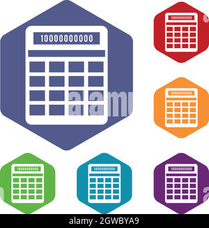 Rechner Icons set Stock Vektor