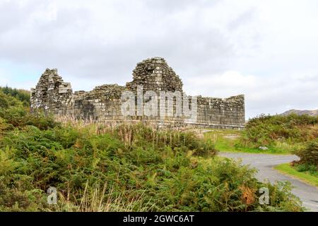 LOCH DOON, SCHOTTLAND - 18. SEPTEMBER 2019 : die Ruinen von Loch Doon Castle South Ayrshire Schottland Stockfoto