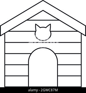Pet-Symbol House, outline Style Stock Vektor