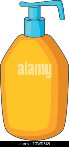 Mit flüssiger Seife Symbol Flasche, Cartoon Stil Stock Vektor