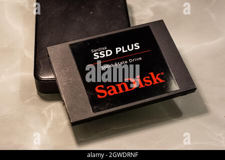 SanDisk SSD-Festplatte Stockfoto