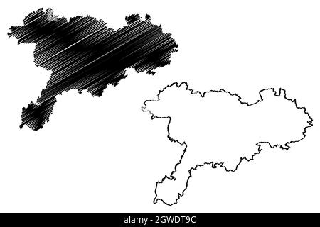 Chittoor Bezirk (Andhra Pradesh Staat, Republik von Indien) Karte Vektor Illustration, scribble Skizze Chittoor Karte Stock Vektor