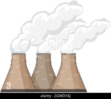 Fabrikschornsteine mit Rauch Stock Vektor