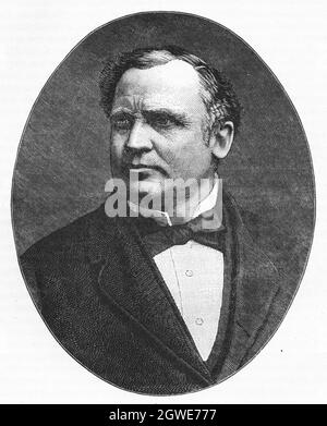 S/W Illustration: Porträt von Lord Derby; Edward Henry Stanley, 15. Earl of Derby Stockfoto