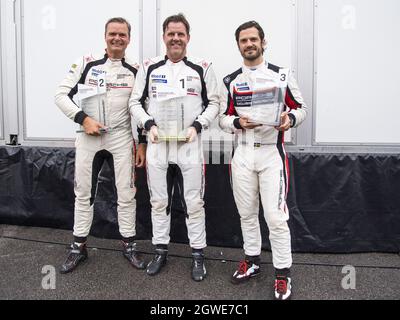 Prinz Carl Philip fährt den Porsche Carrera Cup Scandinavia im Endlauf von Mantorp. Schweden am 2. Oktober 2021. Foto von Johan Valkonen/Stella Picturs/ABACAPRESS.COM Stockfoto