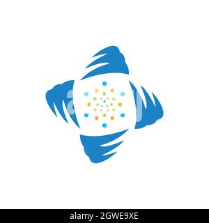 Abstraktes Sternplanetarium Logo Symbol flach Vektor Konzept Grafikdesign Stock Vektor