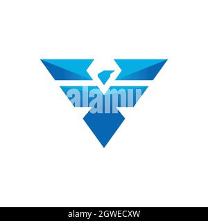 eagle Letter V Logo Symbol flach Vektor Konzept Grafikdesign Stock Vektor