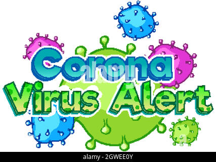 Coronavirus-Warnsignalvorlage mit Viruszellen Stock Vektor